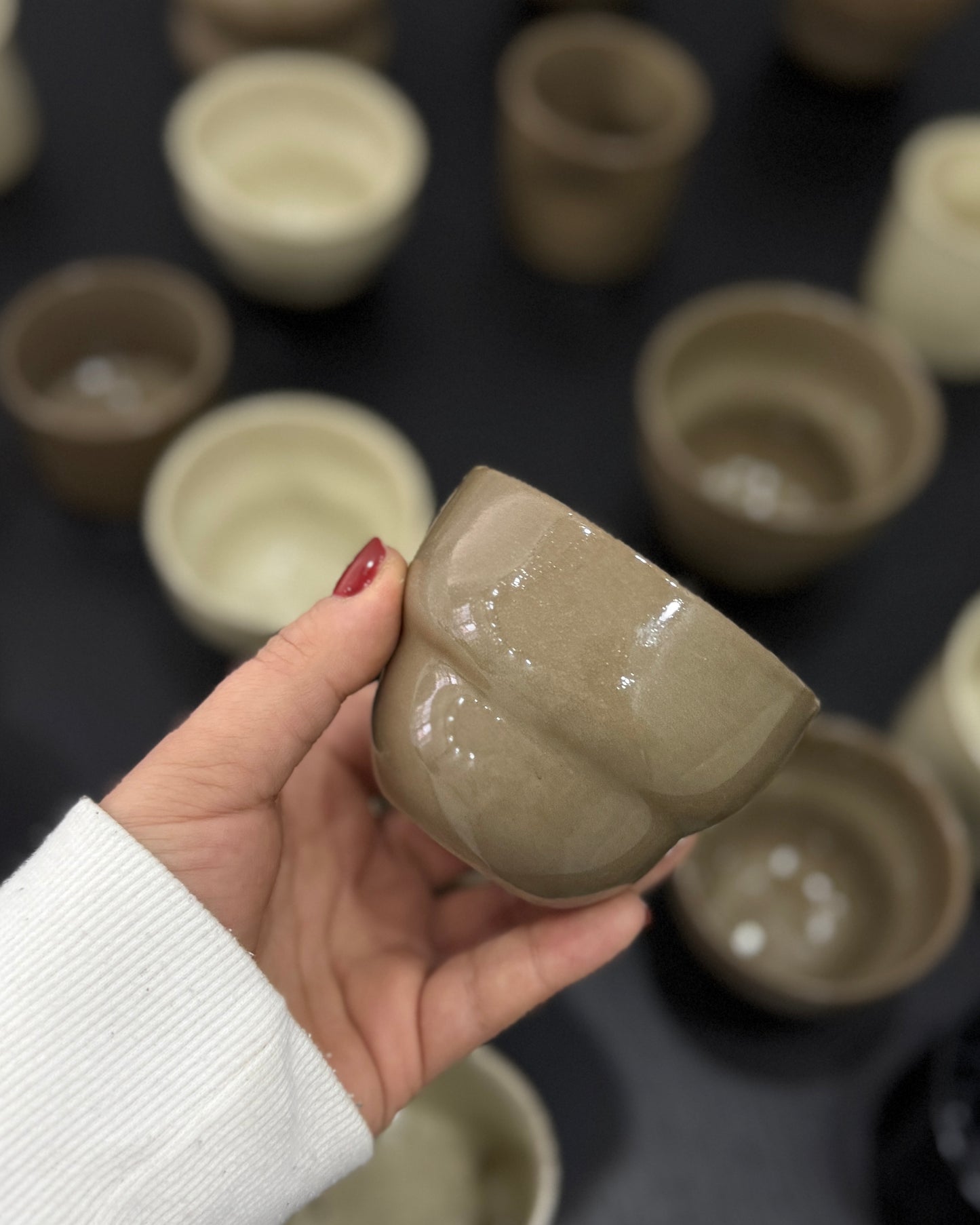 El yapımı Stoneware mini Fincan