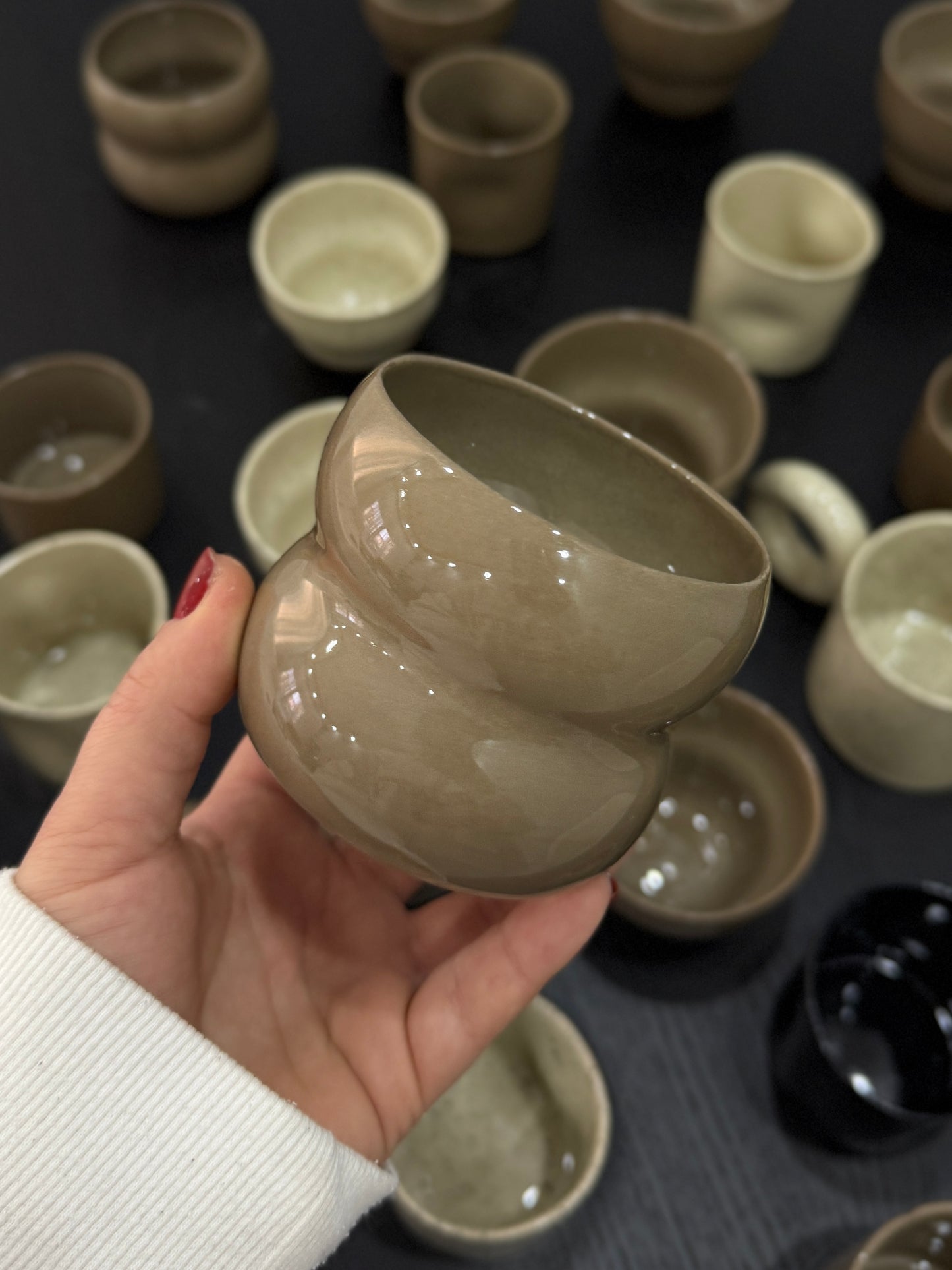 ÖN SİPARİŞ El yapımı Stoneware Boğumlu Kupa (17-24 KASIM)