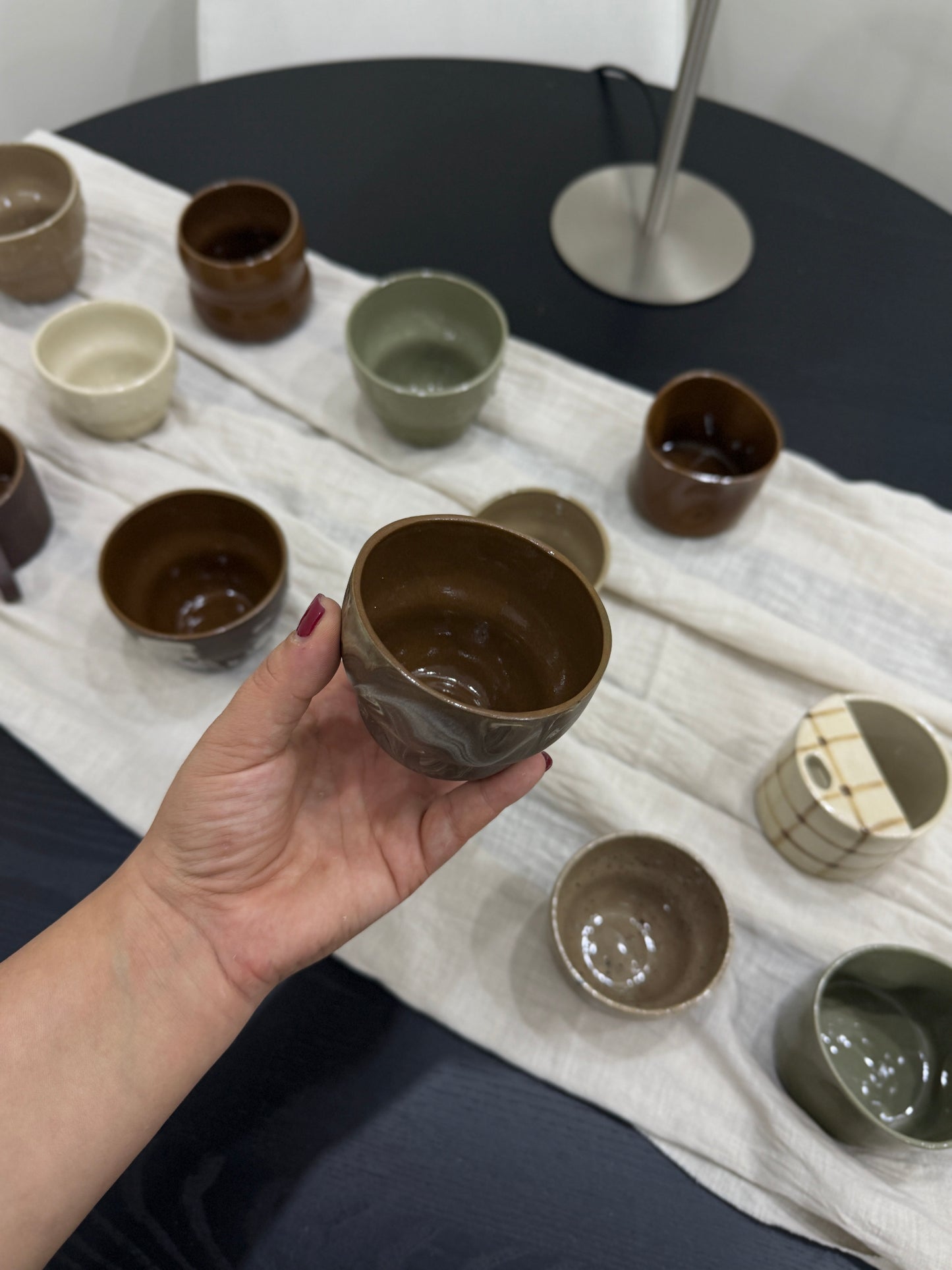 El yapımı Stoneware mini Mermer Fincan