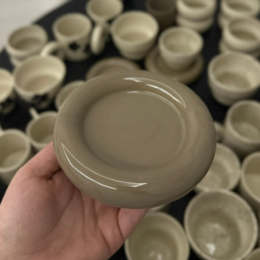 El yapımı Stoneware mini donut tabak