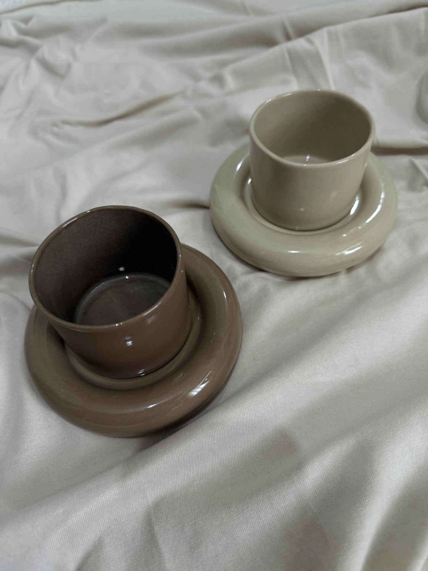 El yapımı Stoneware mini donut tabak