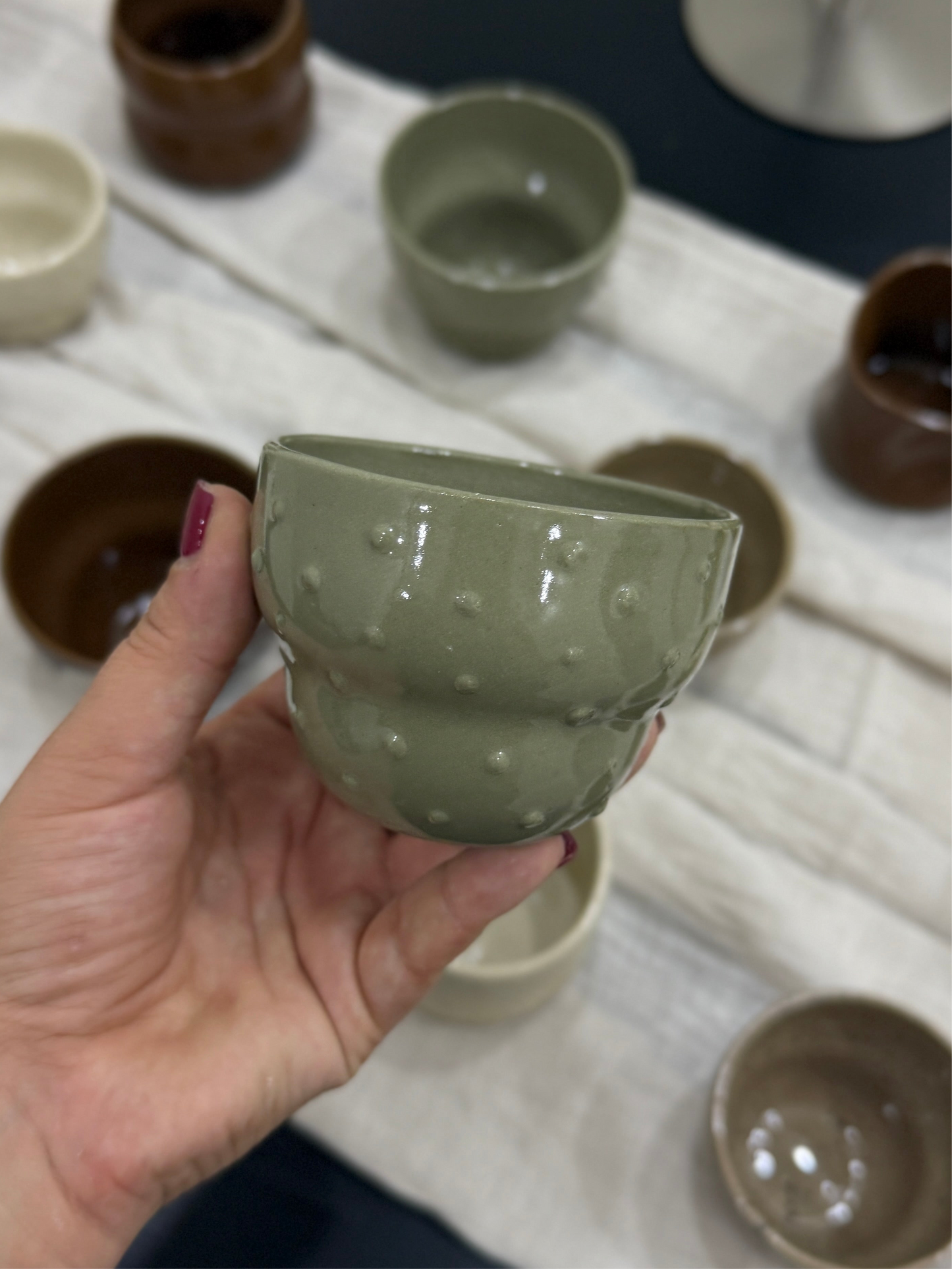 El yapımı Stoneware mini Fincan