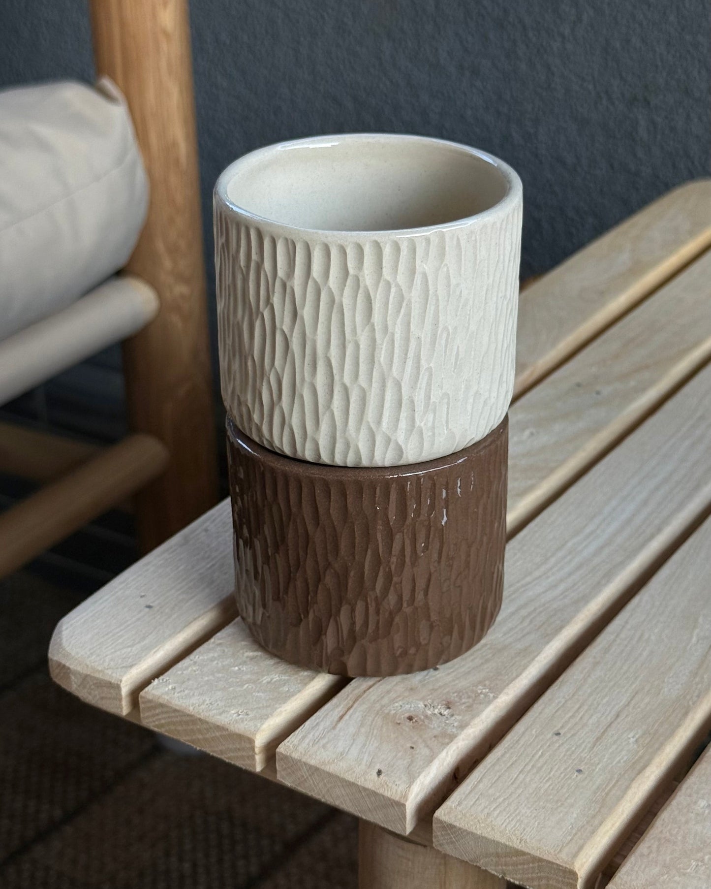 CARVED - El yapımı stoneware  kupa