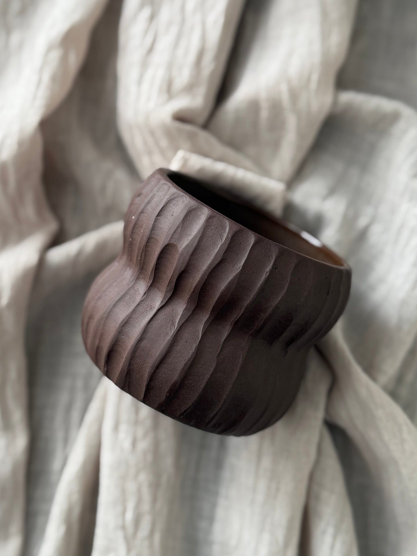 El yapımı Stoneware Boğumlu Kupa