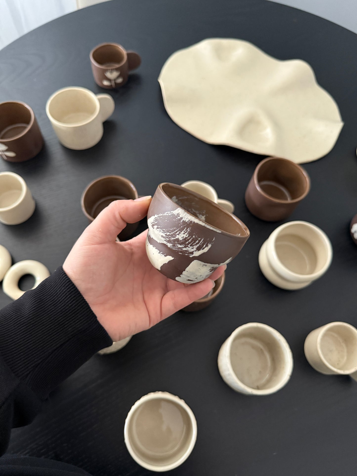 El yapımı Stoneware mini Fincan