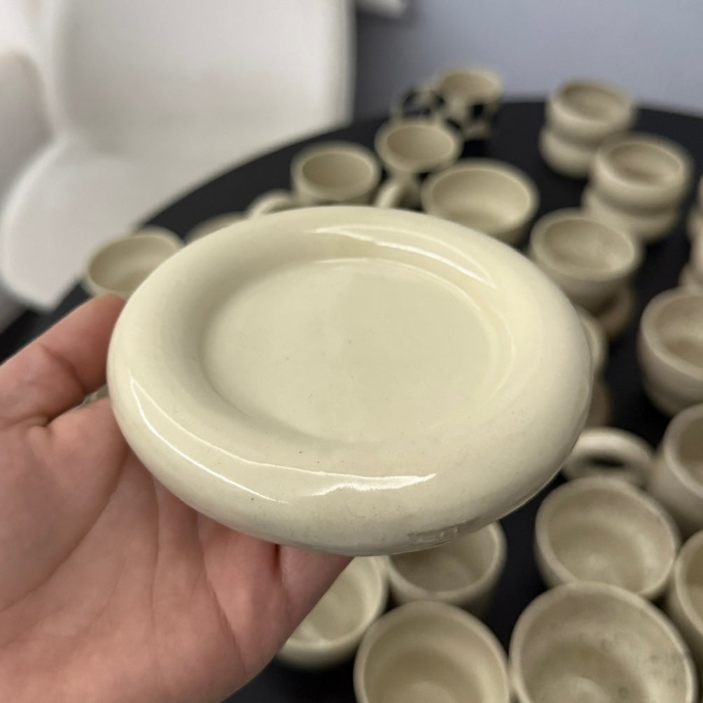 El yapımı Stoneware mini donut tabak