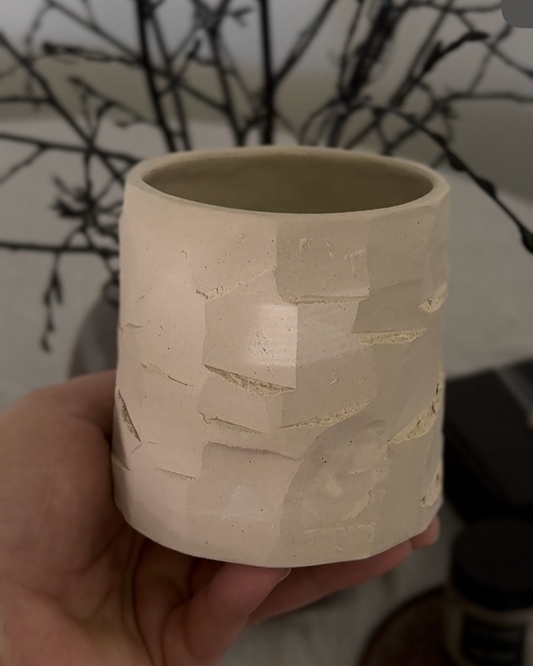 El yapımı Stoneware Midi taş Fincan/Kupa Krem